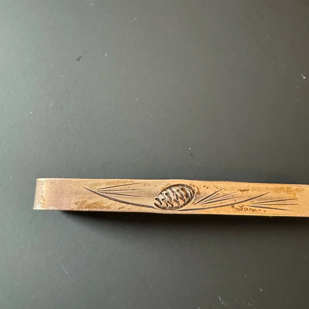 Vintage Sterling Stuart NYE Tie Clip with Pinecone Design